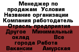 Менеджер по продажам! Условия › Название организации ­ Компания-работодатель › Отрасль предприятия ­ Другое › Минимальный оклад ­ 35 000 - Все города Работа » Вакансии   . Амурская обл.,Благовещенский р-н